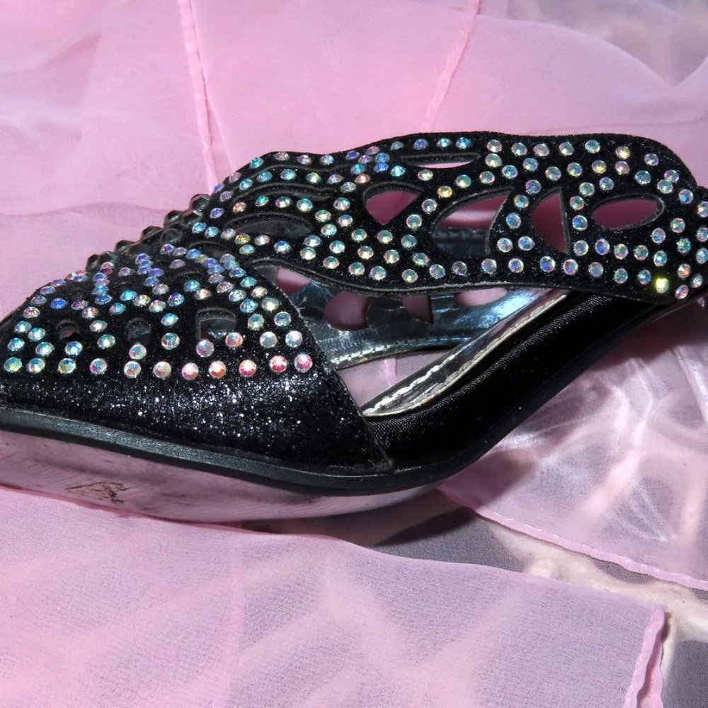 Slide In Heels • Open Toe • Open Back • Rhinestones! - Picture 4 of 7